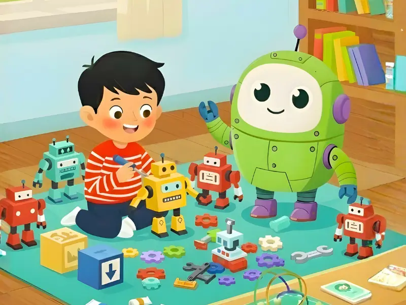 Buku Paud 1 - BAB4 Petualangan Koding - Dekomposisi Robot | KiddoPress